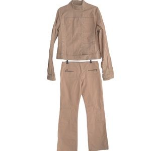 2for$63 Guess women jeans beige jacket pants suit size large / 29